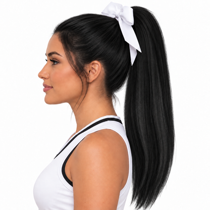 Nyx | Off-Black Human Hair Cheer Ponytail — 14″