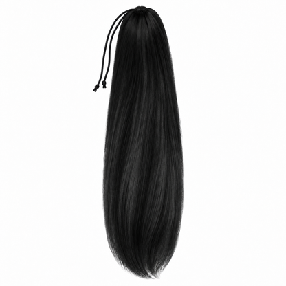 Nyx | Off-Black Human Hair Cheer Ponytail — 14″