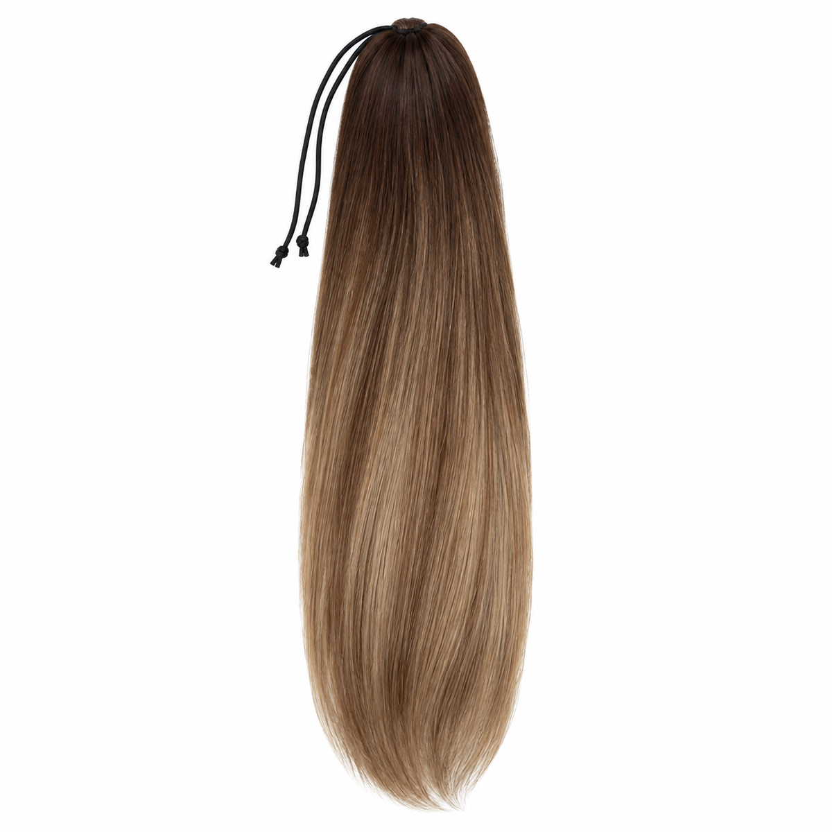 Athena | Rooted Caramel Human Hair Cheer Ponytail — 14″